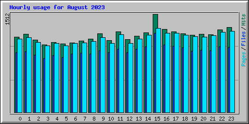 Hourly usage for August 2023